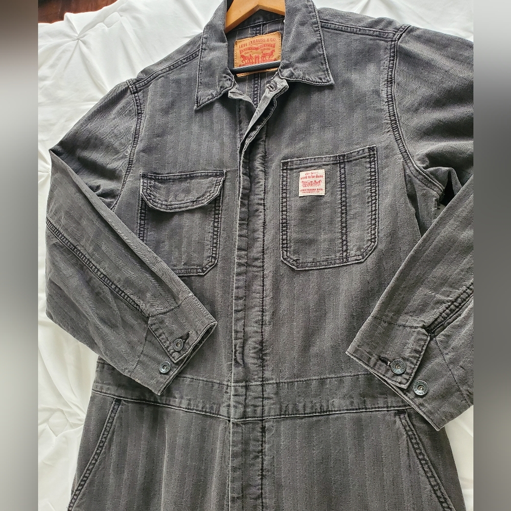 Levi's Dark Gray Relaxed Men's Overalls - Picture 2 of 5